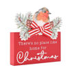 Picture of RED CHRISTMAS ROBIN WOOD PLAQUE